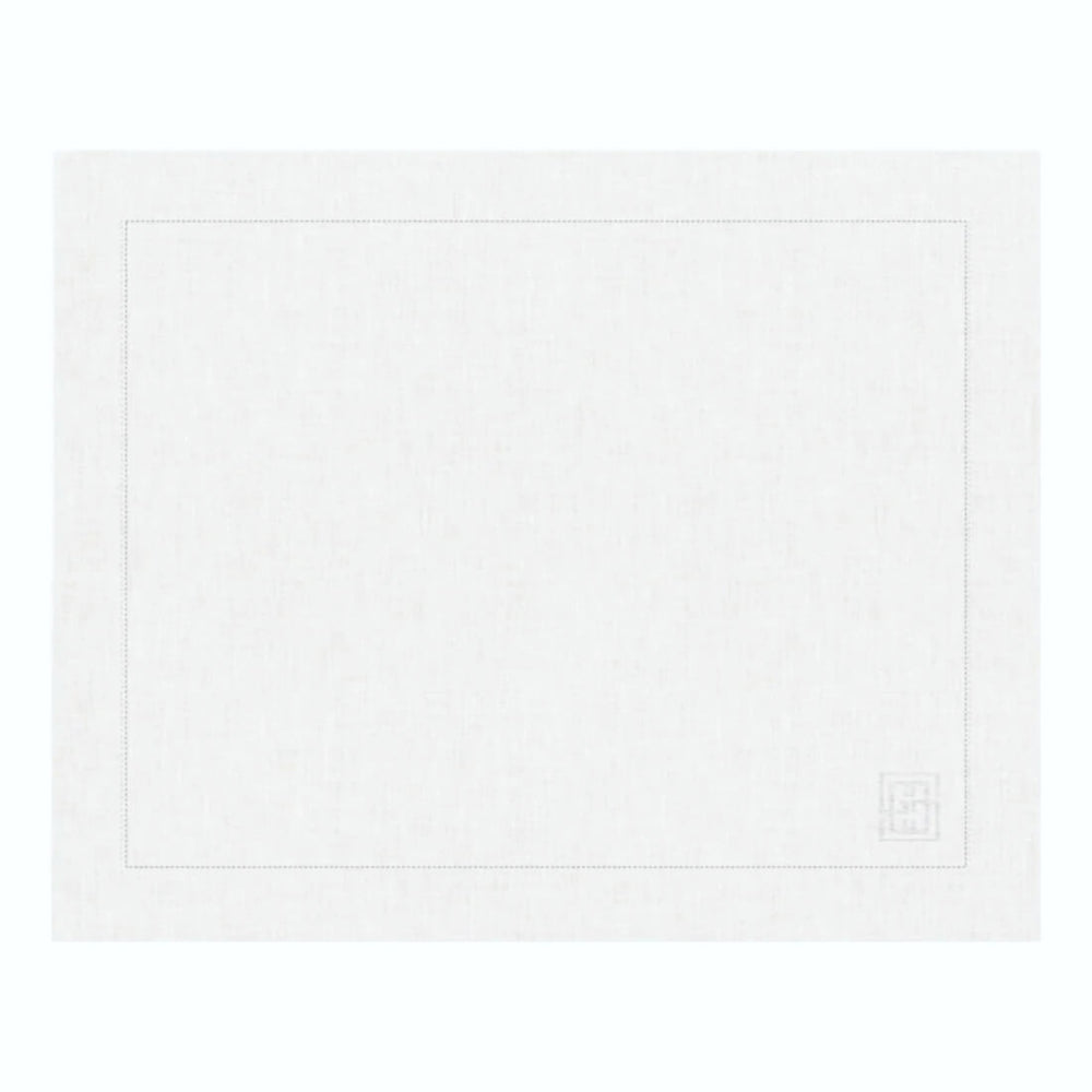 JOGO AMERICANO DE LINHO PURO BARRA LARGA PREMIUM BRANCO 50X39 CM