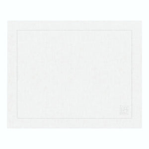 JOGO AMERICANO DE LINHO PURO BARRA LARGA PREMIUM BRANCO 50X39 CM