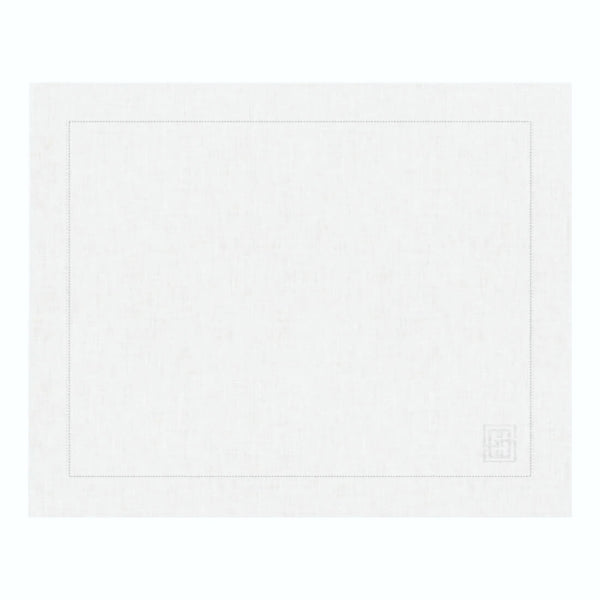 JOGO AMERICANO DE LINHO PURO BARRA LARGA PREMIUM BRANCO 50X39 CM