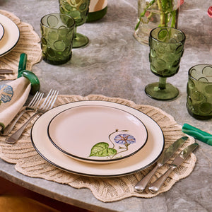 SET 4 PRATOS DE SOBREMESA CERÂMICA FLORES RARAS