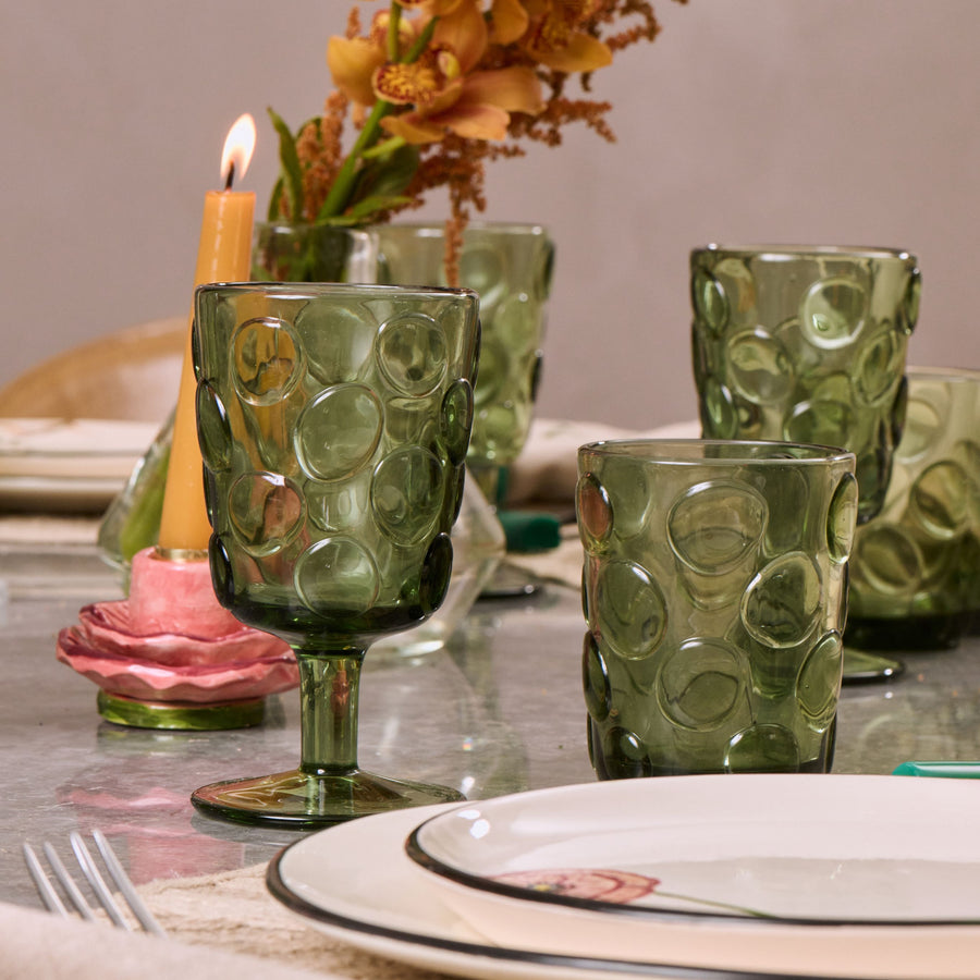 TAÇA DE VIDRO VERDE RIO