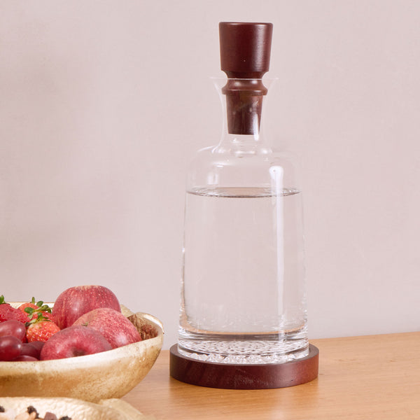 GARRAFA EM VIDRO COM MADEIRA