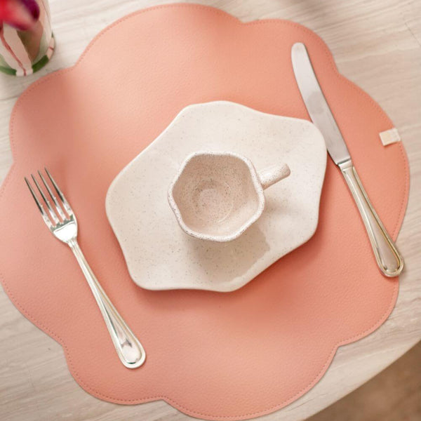 JOGO AMERICANO DUPLA FACE IMPERMEÁVEL REDONDO FLOR ROSA E VINHO 42 CM