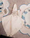 PORTA GUARDANAPO DE FLOR MIÇANGAS BRANCO 5CM