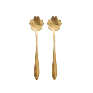 SET 2 COLHERES DE CAFÉ FIORI DOURADA