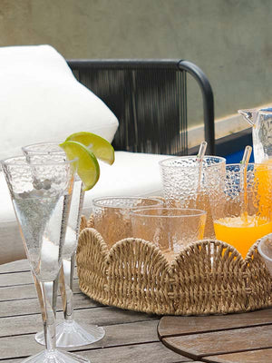 TAÇA DE CHAMPANHE EM ACRÍLICO PRISMA TRANSPARENTE