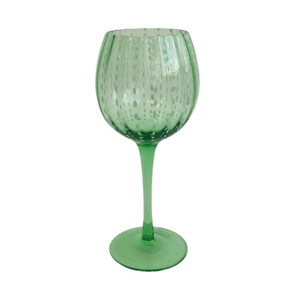 TAÇA DE VIDRO DOTS VERDE 15 X 22,5 (H) CM