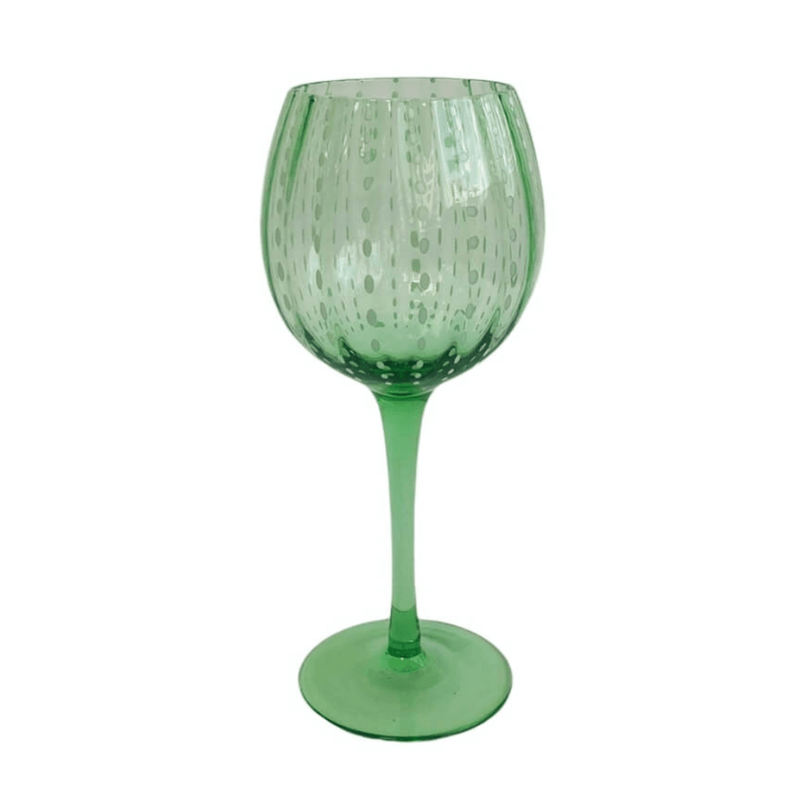 TAÇA DE VIDRO DOTS VERDE 15 X 22,5 (H) CM