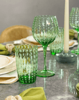 TAÇA DE VIDRO DOTS VERDE 15 X 22,5 (H) CM