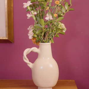 VASO DE CERÂMICA FEITO A MÃO KIGALI MARFIM 23CM