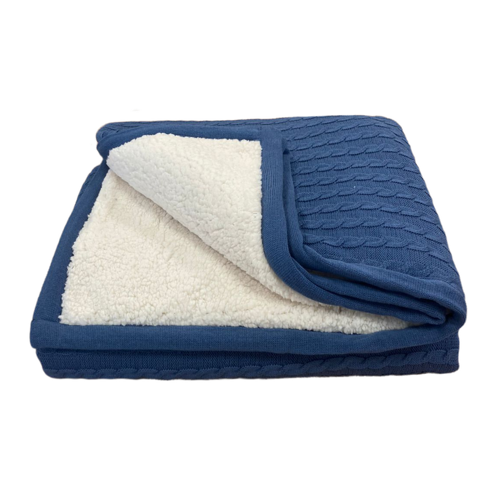 MANTA DE TRICOT COZY AZUL 130X175 CM