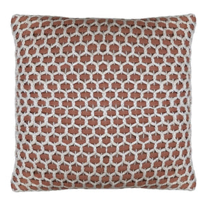 CAPA DE ALMOFADA TRICOT MANUAL COLMEIA TERRACOTA 50X50CM