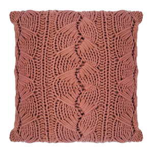 CAPA DE ALMOFADA TRICOT MANUAL GOMOS TERRACOTA 50X50CM