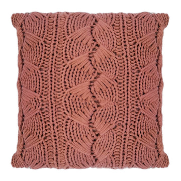 CAPA DE ALMOFADA TRICOT MANUAL GOMOS TERRACOTA 50X50 CM