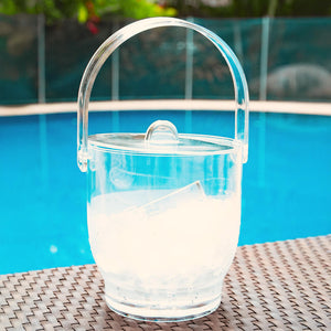 BALDE DE GELO REDONDO ACRÍLICO TRANSPARENTE