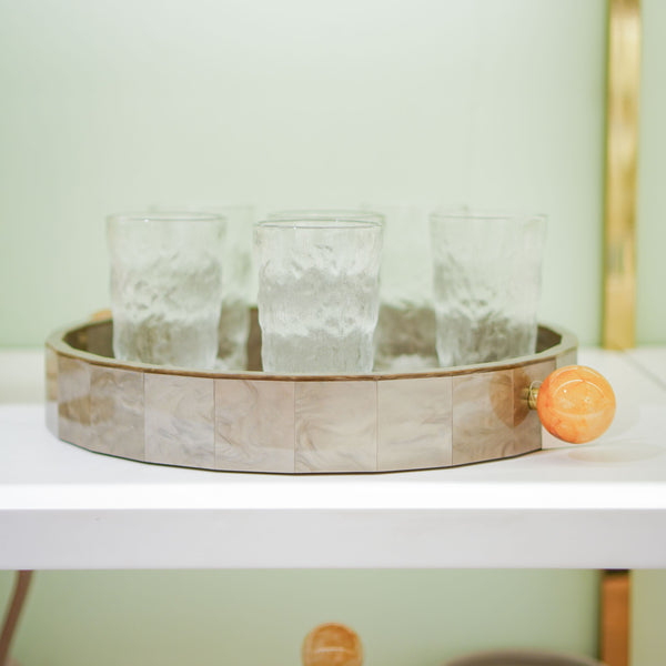 BANDEJA REDONDA QUARTZO FENDI 34X34CM