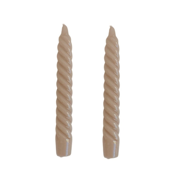 VELAS PARA CASTIÇAL TWIST BOLD BEGE 18 CM - 02 UNIDADES