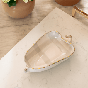 Bowl Cerâmica Artesanal Caju Verde e Ouro