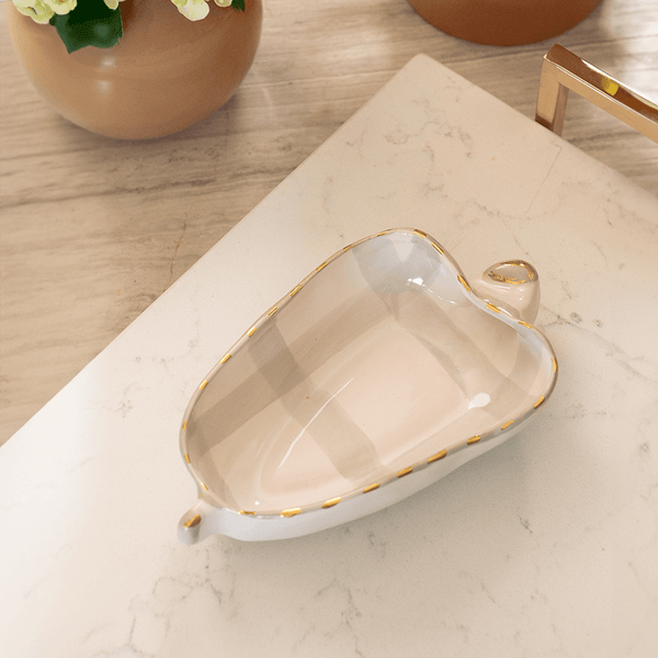 Bowl Cerâmica Artesanal Caju Verde e Ouro