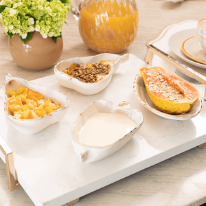 Bowl Cerâmica Artesanal Caju Verde e Ouro