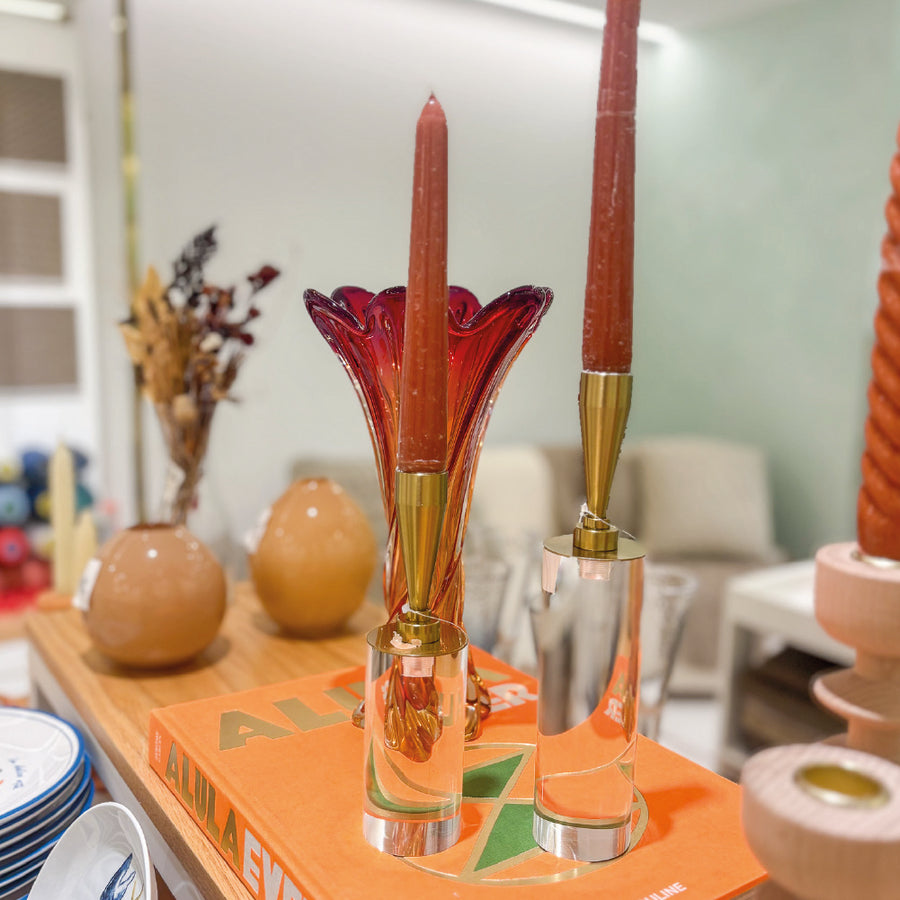 VASO DE MURANO VERMELHO E LARANJA ANOS 70 ORIGEM ITÁLIA