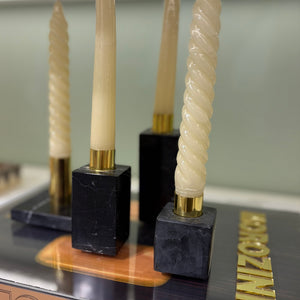 CASTIÇAL DE MÁRMORE BLOCK PRETO 4,5 X 4,5 X 4,5(H) CM