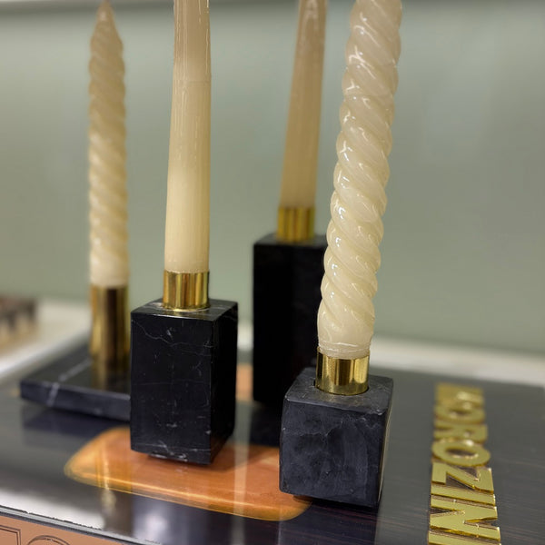 CASTIÇAL DE MÁRMORE BLOCK PRETO 4,5 X 4,5 X 4,5(H) CM