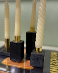 CASTIÇAL DE MÁRMORE BLOCK PRETO 4,5 X 4,5 X 4,5(H) CM