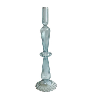 CASTIÇAL DE VIDRO JOY AZUL CLARO 9 X 31(H) CM