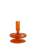 CASTIÇAL DE VIDRO CIRCLE LARANJA 9 X 11(H) CM