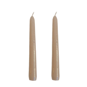 VELAS PARA CASTIÇAL CÔNICA BEGE  18 CM - 02 UNIDADES
