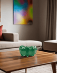VASO DE VIDRO BAIXO JADE  12 x 10(h) cm