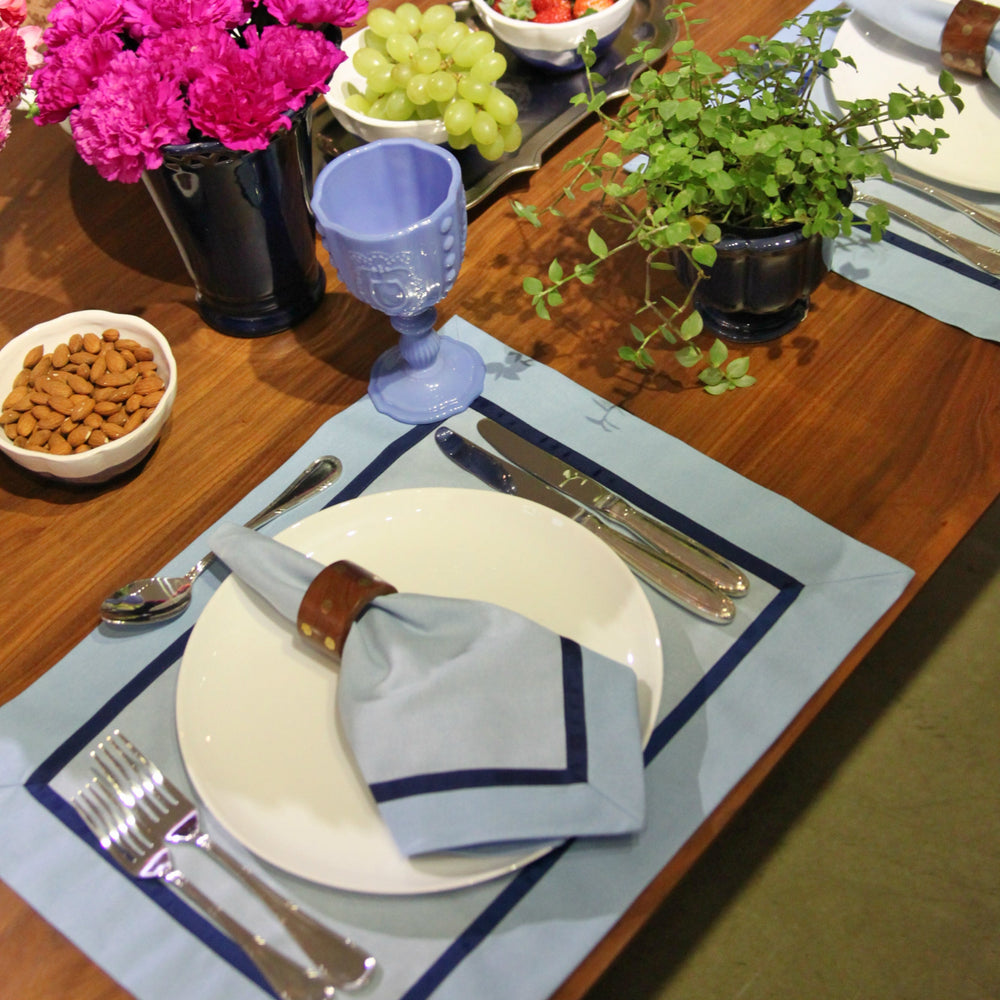 GUARDANAPO DE ALGODÃO MISTO CRUISE  AZUL  45X45 CM