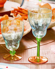 TAÇA DE VIDRO BAIXA SORRENTO AZUL/VERDE/LARANJA