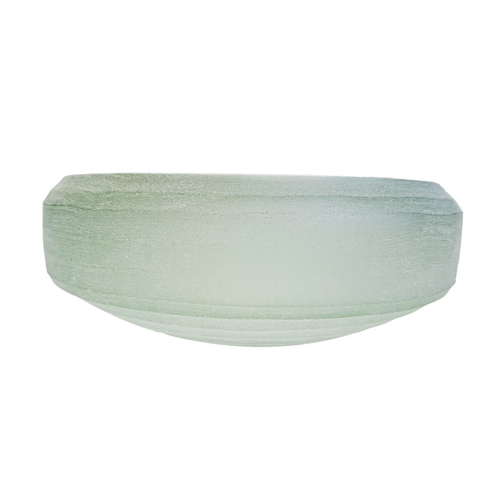 CENTRO DE MESA EM VIDRO FOSCO CELADON