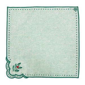 GUARDANAPO ALGODÃO AZEVINHOS 48X48CM