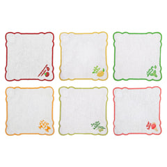 SET GUARDANAPO DE COQUETEL DE LINHO BELLA ITALIA 6 UN