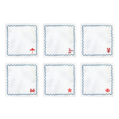 SET GUARDANAPO DE COQUETEL DE LINHO LA DOLCE VITA 6 UN