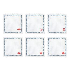 SET GUARDANAPO DE COQUETEL DE LINHO LA DOLCE VITA 6 UN