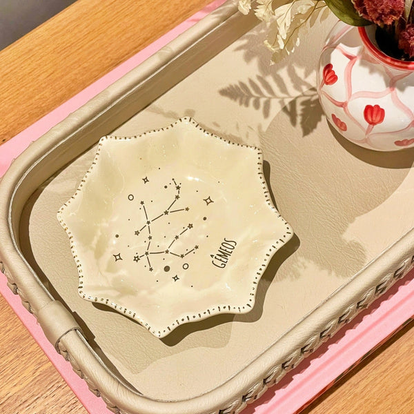 PRATINHO DE CERÂMICA SIGNOS GÊMEOS 13 X3(H) CM