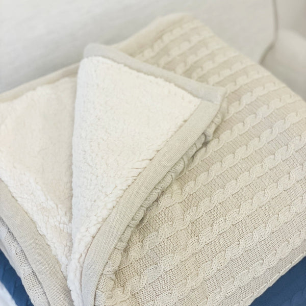 MANTA DE TRICOT COZY BEGE 130X175 CM