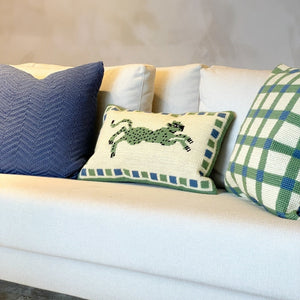 CAPA DE ALMOFADA TAPEÇARIA CHESS TIGRE VERDE 50X35 CM