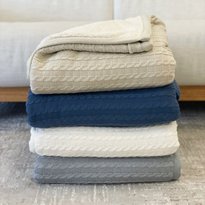 MANTA DE TRICOT COZY AZUL 130X175