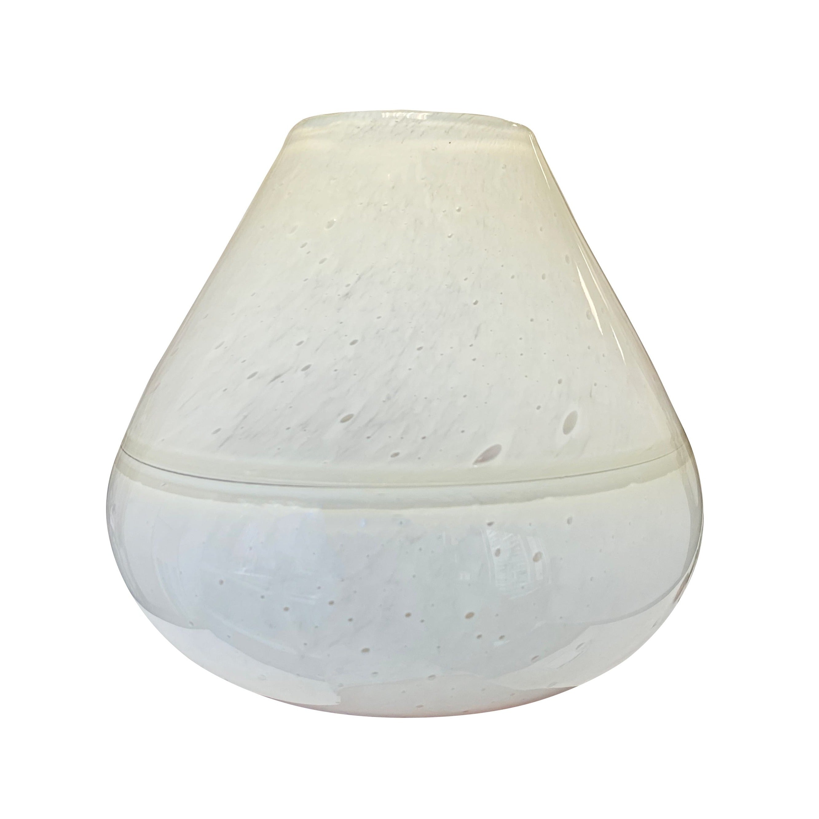 VASO DE VIDRO LEITOSO G 22CM