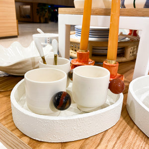 BANDEJA LACA TEXTURA MARFIM P 20CM