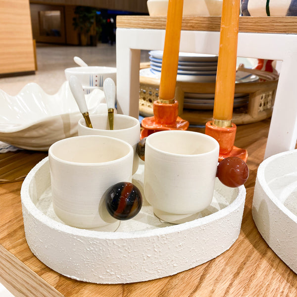 BANDEJA LACA TEXTURA MARFIM P 20CM