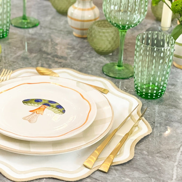 SET 6 FACAS PARA SOBREMESA AÇO INOX MODERN DOURADO