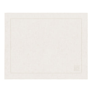 JOGO AMERICANO DE LINHO PURO BARRA LARGA PREMIUM MARFIM 50X39 CM