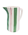 JARRA CERÂMICA ARTESANAL STRIPES ROSA E VERDE