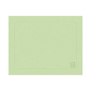 JOGO AMERICANO DE LINHO PURO BARRA LARGA PREMIUM VERDE GUACAMOLE